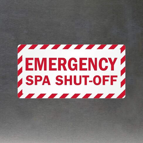 SmartSign "Emergency Spa Up-Off" حزمة 5 علامات | 2.5 "× 5" فينيل مغلفة ، مصنوع في الولايات المتحدة الأمريكية in Saudi Arabia