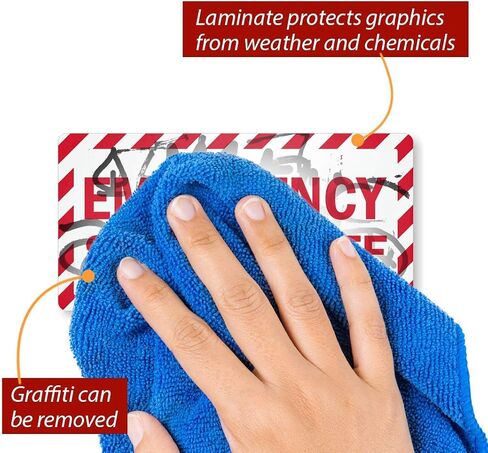 SmartSign "Emergency Spa Up-Off" حزمة 5 علامات | 2.5 "× 5" فينيل مغلفة ، مصنوع في الولايات المتحدة الأمريكية in Saudi Arabia