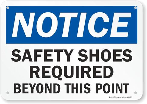 SmartSign "إشعار - أحذية السلامة المطلوبة بعد هذه النقطة" علامة | 7 "× 10" بلاستيك in Saudi Arabia