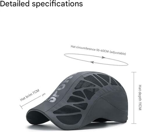 قبعة Aeromesh Sport ، Stead Essentials شبكات أداء فائقة الأداء للرجال للرجال خفيفة الوزن وسريعة الجفاف وقابلة للتعديل in Kuwait