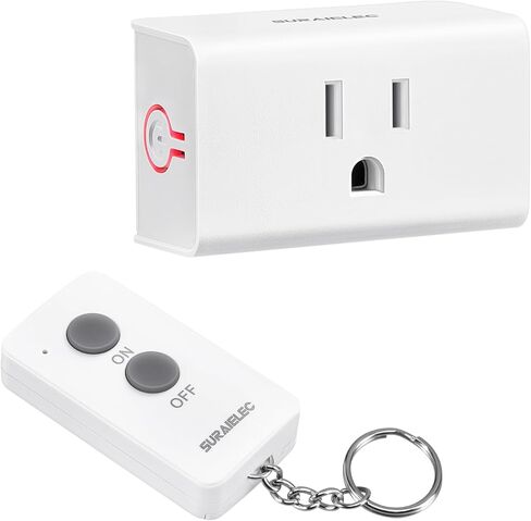 Surraielec Wireless Switch Outlet جهاز التحكم عن بُعد ، لا يلزم الأسلاك ، نطاق 100 قدم ، مفتاح جدار مخرج مخرج مسبقًا للبرمج in Kuwait