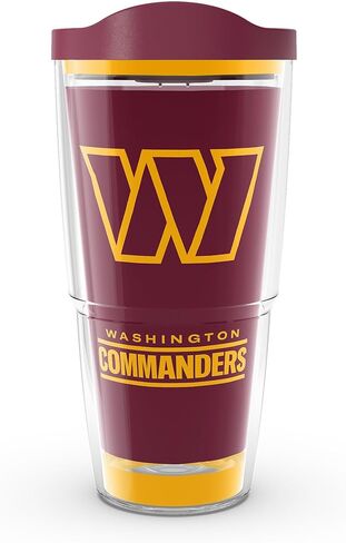 Tervis Made in USA Double Walled NFL Washington Commanders Touchdown Insulated Tumbler Cup Keeps Drinks Cold & Hot, 24oz, Classic in Saudi Arabia