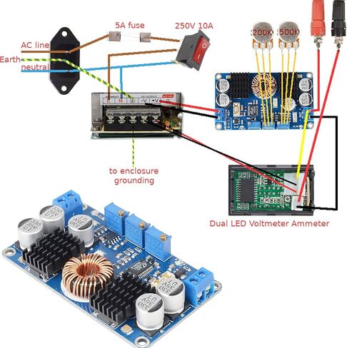 DAOKI LTC3780 Voltage Regulator Module DC 5V-32V to 1V-30V 10A Constant Voltage Current Automatic Converter Step Up Down Regulator Charging Module with Cable in Saudi Arabia