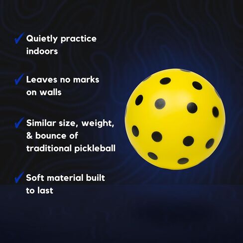Soft Strike Silent Pickleballs - مجموعة الرغوة الهادئة النهائية لممارسة كرة المخلل الداخلية/الخارجية. كرات المخللات الناعمة التي تحاكي الارتداد الدقيق للكرات الحقيقية in Saudi Arabia