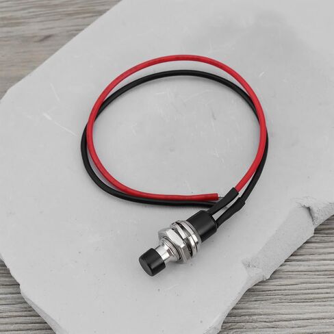 Emagtech 10pcs SPST Mini Push زر ما قبل 12V DC 5A طول خط السطر 14 سم القطر 1/4 بوصة لمفاتيح الإضاءة قرون السيارة in Saudi Arabia