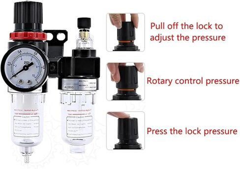 AFC2000 G1/4 Air Compressor Oil and Water Separator Air Filter Is Used To Reduce The Pressure Valve AFR2000 + AL2000(AFC w (PC10-02x2),5 Sets) in Saudi Arabia