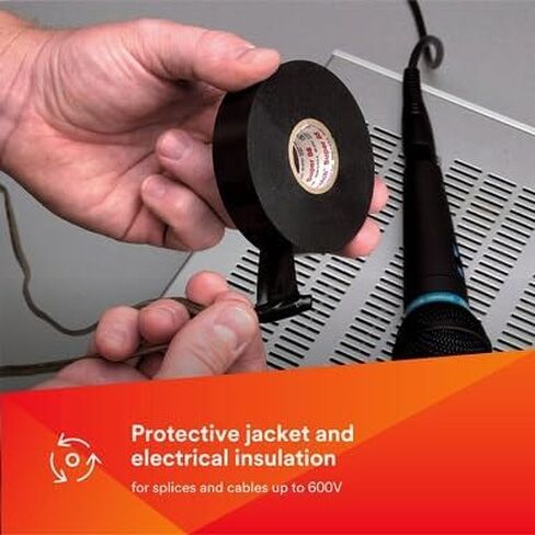 3M Scotch Super 88 Vinyl Electrical Tape-2 "× 36 قدمًا ، درجة مميزة ، كل الأحوال الجوية ، مقاومة للأشعة فوق البنفسجية ، محاكمة اللهب ، أسود in Saudi Arabia
