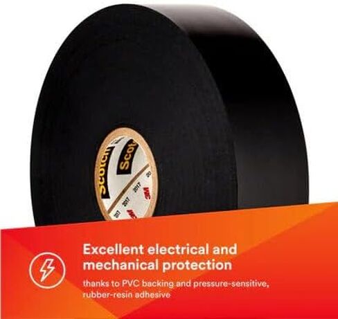 3M Scotch Super 88 Vinyl Electrical Tape-2 "× 36 قدمًا ، درجة مميزة ، كل الأحوال الجوية ، مقاومة للأشعة فوق البنفسجية ، محاكمة اللهب ، أسود in Saudi Arabia