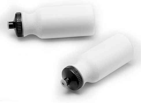 DISCOUNT PROMOS White Water Bottles with Push Cap, 10 pack, 20 oz, Reusable BPA FREE Squeezable Bottles in Bulk, White Black in Kuwait