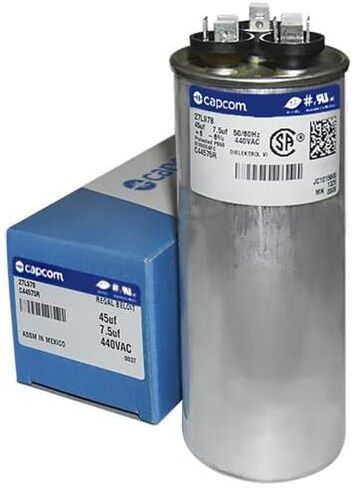 GE/GENTEQ Z97F9883 97F9883-45 + 7.5 UF MFD 440 VALT VAC CAPCOM ROUND DUAL RUN in Kuwait