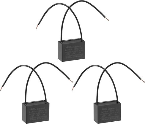 uxcell Ceiling Fan Capacitor CBB61 4uF 250V AC 2 Wires Metallized Polypropylene Film Capacitor 38x28x18mm for Electric Fan Pump Motor Generator 3Pcs in Saudi Arabia
