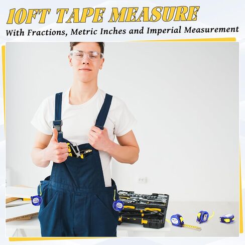KIGELI 16 Pack 10 ft lege lease mini mini retractiper tape bulk locking قياس سهولة القراءة مع الكسور والبوصات المترية والقياس الإمبراطوري in Kuwait