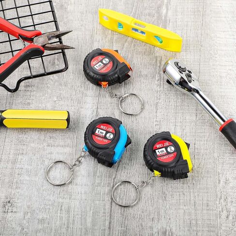 3 Pcs Mini Tape Measure Keychain, 1m/3Ft Portable Retractable Steel Tape Metric/Inch Keychain Tape with Slide Lock for Body Measure in Saudi Arabia