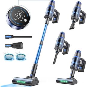 V25 Cordless Vacuum Cleaner, 680W 60Kpa Powerful Stick Vacuum with Dust Sensor, Digital Display, 4000mAh Rechargeable Battery up to 60Mins, Versatile for Pet Hair, Floor, Carpet in Saudi Arabia