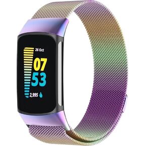 النطاق المعدني متوافق مع شحنة Fitbit 6 / Charge 5 ، حزام استبدال Milanese Stainsal Steel ، معصم حلقة مغناطيسية قابلة للتعديل للرجال نساء in Kuwait