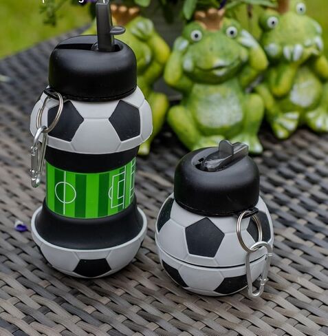 Kids 34 OZ SILICONE SILICONE BEPA FREE BOTTION ، FOBALLIME FOCALLABLE FOBALLE ، قابلة للطي وقنينة ماء إثبات للتسرب لأطفال المدارس والسفر والمشي لمسافات طويلة وركوب الخيل وللحركات. in Saudi Arabia