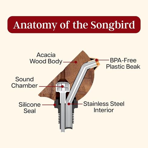 Wine Bottle Pourer, Fun Wine Pourer Spout Sings While It Pours, Airtight Wine Bottle Sealer, Acacia Wood with Red Wings in Saudi Arabia