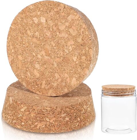 2 حزمة مدببة Cork Lids Cork Bottle Stoppers ، 3 × 2.76x0.78 بوصة سدادة زجاجة النبيذ ، فلينات بديلة الخشب الناع in Saudi Arabia
