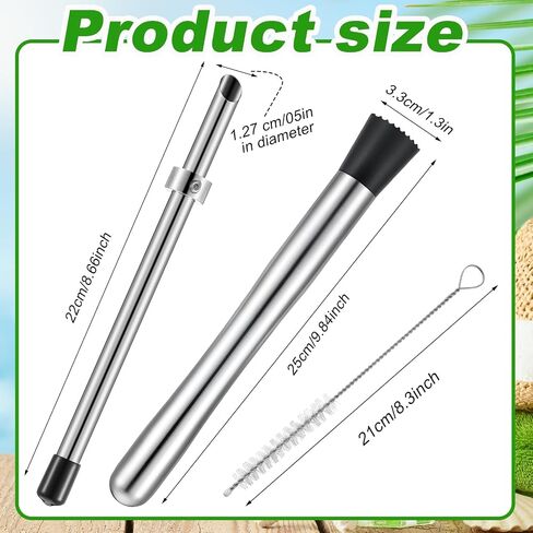 2 PCS Straw Puncher و Muddler لأكواب أغطية البلاستيك الليمون ، والثقب القش ، 304 Muddler من الفولاذ المقاوم للصدأ ، لوازم عصير الليمون الطازجة in Saudi Arabia