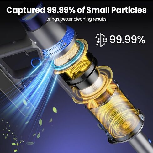 V25 Cordless Vacuum Cleaner, 680W 60Kpa Powerful Stick Vacuum with Dust Sensor, Digital Display, 4000mAh Rechargeable Battery up to 60Mins, Versatile for Pet Hair, Floor, Carpet in Saudi Arabia