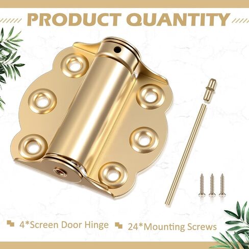 Zonon 4 Pack Self Close باب شاشة المفصل 2 3/4 "قابلة للتعديل فولاذ شاق الصلب المفصلي محملة أقرب لعاصفة مرآب خزانة الشاشة اليسار واليمين (أبيض) in Saudi Arabia