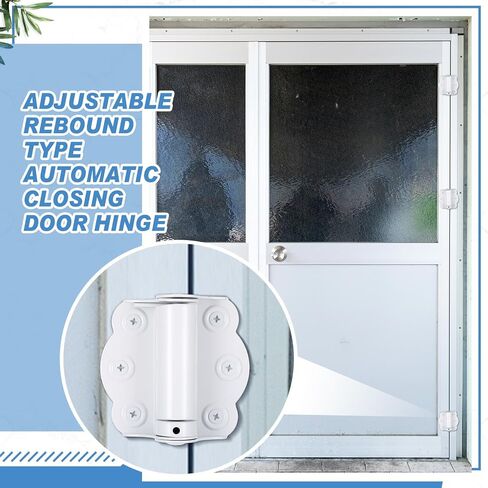 Zonon 4 Pack Self Closing Screen Door Hinge 2 3/4" Adjustable Heavy Duty Steel Spring Loaded Hinges Closer for Screen Cabinet Garage Storm Left and Right Door(White) in Saudi Arabia