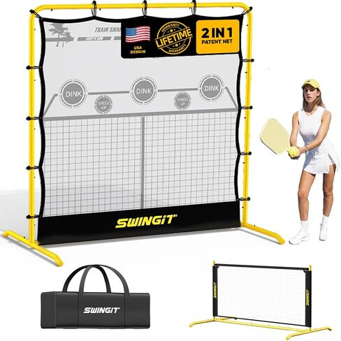 Swingit Pickleball Practice Net 6ft Mini Pickle Ball Net Letable for Outdoor Drainway Backyard و Idoor Garage 2in1 معدات التدريب لـ Dink Volley Tennis Practice in Saudi Arabia