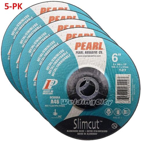 5-PK Pearl Cashive CW4532A Slimcut-40 Cut-Off Wheel 4-1/2 x .040 × 7/8 نوع أكسيد الألومنيوم 1 ملوث in Saudi Arabia
