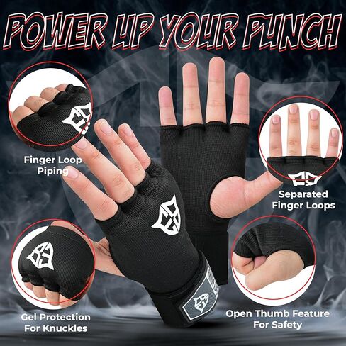 Gel Inner Gloves handwraps Inner Gloves for Men and Women, 75 cm Quick Wrist Strap, Padded Knuckle Protection for Muay Thai Kickboxing, Hand Wraps for Boxing & Martial Arts in Saudi Arabia
