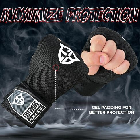 Gel Inner Gloves handwraps Inner Gloves for Men and Women, 75 cm Quick Wrist Strap, Padded Knuckle Protection for Muay Thai Kickboxing, Hand Wraps for Boxing & Martial Arts in Saudi Arabia