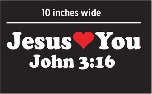يسوع يحبك يوحنا 3:16 رسائل ملصق نافذة السيارة البيضاء وملصقات فينيل القلب الأحمر in Kuwait
