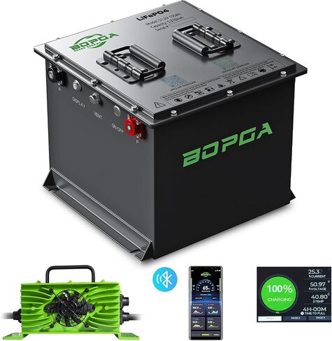 48V 105ah Lithium Battery Golf Cart مع شاحن | بطاريات عربة غولف مدمجة في Bluetooth 150a BMS ، Monitor Touch and Mobile ، بطارية LifePo4 4000+. in Saudi Arabia