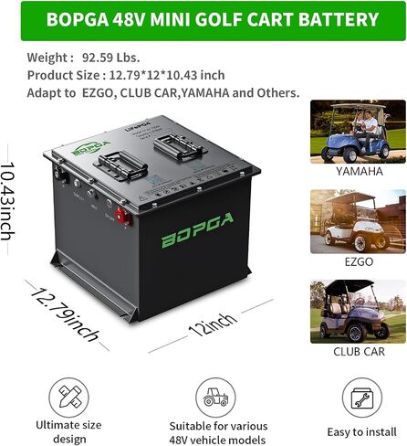 48V 105ah Lithium Battery Golf Cart مع شاحن | بطاريات عربة غولف مدمجة في Bluetooth 150a BMS ، Monitor Touch and Mobile ، بطارية LifePo4 4000+. in Saudi Arabia