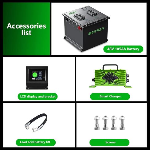 48V 105ah Lithium Battery Golf Cart مع شاحن | بطاريات عربة غولف مدمجة في Bluetooth 150a BMS ، Monitor Touch and Mobile ، بطارية LifePo4 4000+. in Saudi Arabia