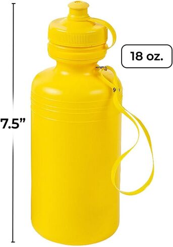 Fun Express Bulk Water Bottles, Neon Assorted Colors, 12 Bottles, BPA Free Plastic, Lightweight, 18 Oz, Leak Proof Design, Great For Vacation Bible School, Fundraisers and Birthday Parties in Saudi Arabia