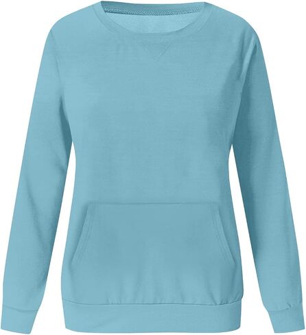 bmkBWO Sweatshirt for Women,Plus Size Fleece Lined Crewneck Sweatshirts Oversized Pullover Tops Fall Winter Clothes in Kuwait