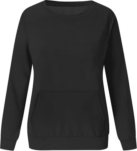 bmkBWO Sweatshirt for Women,Plus Size Fleece Lined Crewneck Sweatshirts Oversized Pullover Tops Fall Winter Clothes in Kuwait