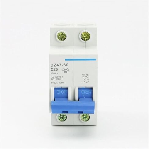Circuit Breaker DZ47-60 2P AC 230/400V Air Switch C 1 2 3 4 5 6 10 15 16 20 25 32 40 50 60A Type C Overload Protection 1Pcs (Color : 2, Size : 32A) (Color : 2, Size : 20A) in Kuwait