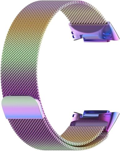 Metal Band Compatible with Fitbit Charge 6 / Charge 5, Milanese Stainless Steel Mesh Replacement Strap, Adjustable Magnetic Loop Wristband for Men Women in Saudi Arabia