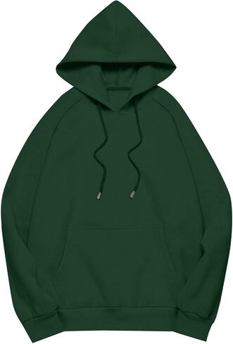 Oversized Hoodies for Women Drawstring Crewneck Sweatshirt Casual Loose Fit Long Sleeve Pullover Tops with Pockets in Kuwait