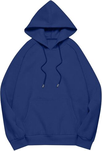 Oversized Hoodies for Women Drawstring Crewneck Sweatshirt Casual Loose Fit Long Sleeve Pullover Tops with Pockets in Kuwait