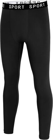 HASMES Boys Compression Leggings Youth Compression Pants Sports Tights Athletic Base Layer for Basketball Hockey Running in Kuwait
