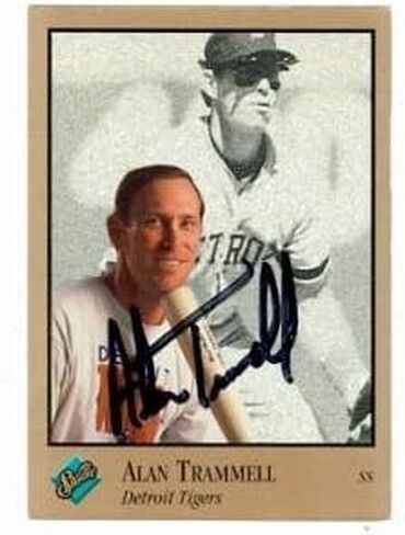 Alan Trammell autographed Baseball Card (Detroit Tigers) 1992 Donruss Leaf Studio #179 (67) - Autographed Baseball Cards in Saudi Arabia