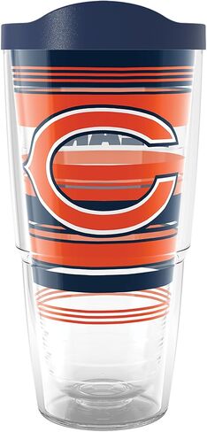 Tervis NFL Chicago Bears - خطوط الضجيج المصنوعة في الولايات المتحدة الأمريكية كوب سفر معزول مع عزل معزول. in Saudi Arabia