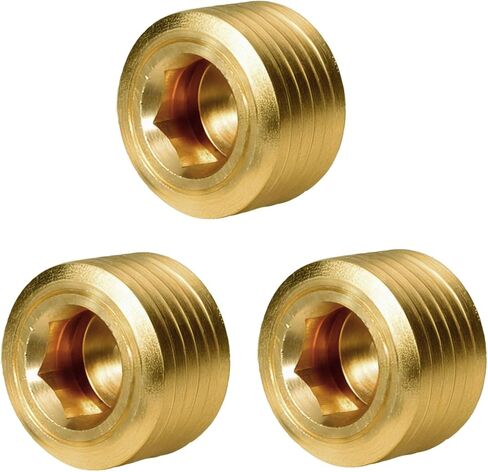 3 PCS 1/2 "NPT ذكر أنابيب النحاس النحاس عداد المذهلة الخيط السداسي الداخلي نمط رأس أنبوب ذكر in Kuwait