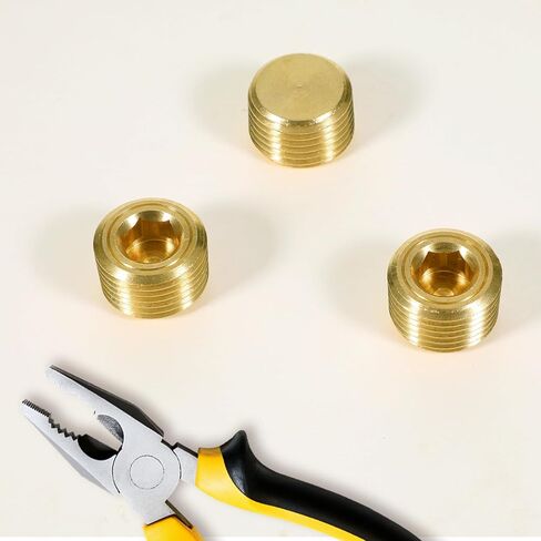 3 PCS 1/2 "NPT ذكر أنابيب النحاس النحاس عداد المذهلة الخيط السداسي الداخلي نمط رأس أنبوب ذكر in Kuwait