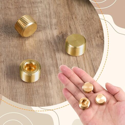 3 PCS 1/2 "NPT ذكر أنابيب النحاس النحاس عداد المذهلة الخيط السداسي الداخلي نمط رأس أنبوب ذكر in Kuwait