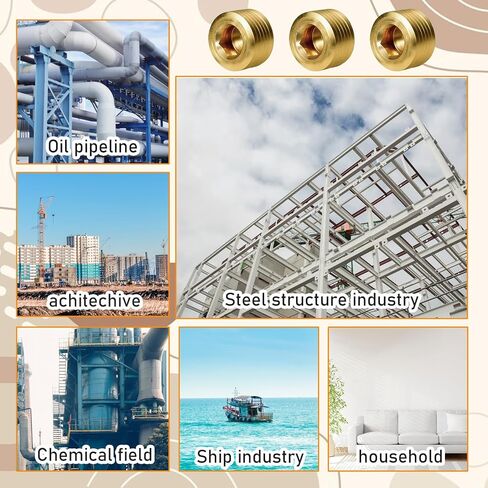 3 PCS 1/2 "NPT ذكر أنابيب النحاس النحاس عداد المذهلة الخيط السداسي الداخلي نمط رأس أنبوب ذكر in Kuwait