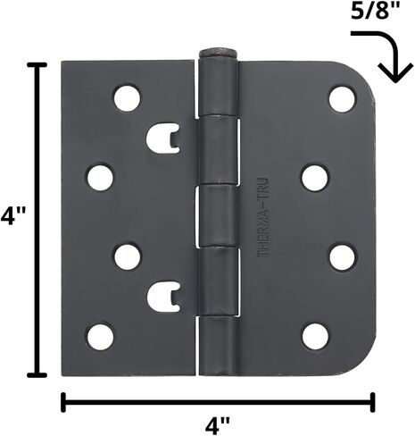 Therma-Tru 4"" x 5/8"" Self Aligning Universal Ball Bearing Door Hinge (3, Black Nickel), HGBBL5 in Saudi Arabia
