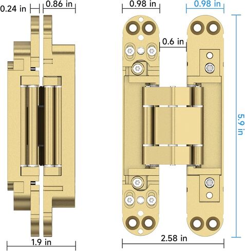 Hidden Door Hinges 2pack Ultra-Thin Concealed Hinge for Secret Door Invisible Hinge Adjustable Silent and Smooth Hidden Hinges for Doors in Saudi Arabia